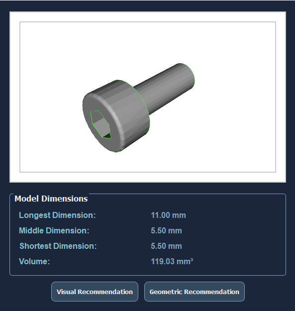 Visual Recommendation Preview